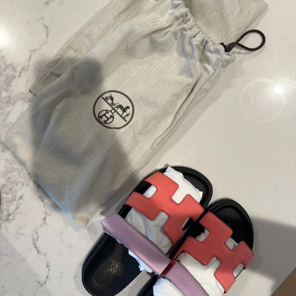 Hermes Chypre Sandals - Pink and Purple - Picture 5 of 5